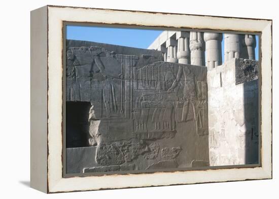 Relief of the Pharaoh Smiting His Enemies, Temple Sacred to Amun, Mut and Khons, Luxor, Egypt-CM Dixon-Framed Premier Image Canvas