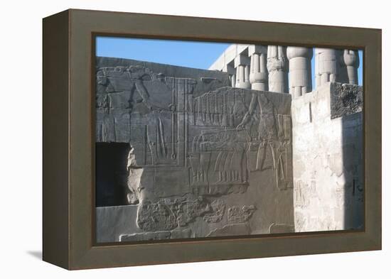 Relief of the Pharaoh Smiting His Enemies, Temple Sacred to Amun, Mut and Khons, Luxor, Egypt-CM Dixon-Framed Premier Image Canvas