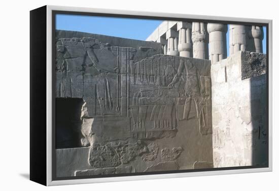 Relief of the Pharaoh Smiting His Enemies, Temple Sacred to Amun, Mut and Khons, Luxor, Egypt-CM Dixon-Framed Premier Image Canvas