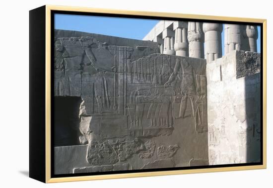 Relief of the Pharaoh Smiting His Enemies, Temple Sacred to Amun, Mut and Khons, Luxor, Egypt-CM Dixon-Framed Premier Image Canvas