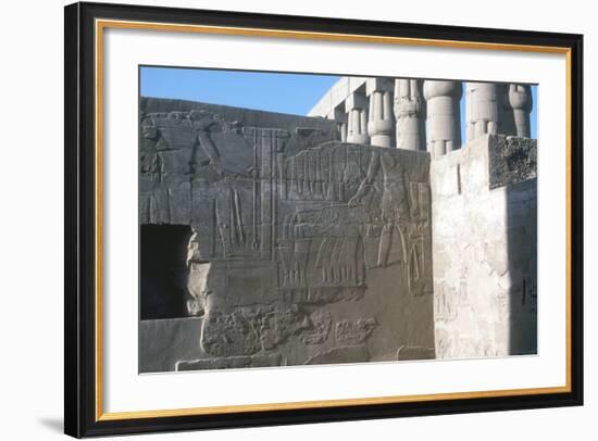 Relief of the Pharaoh Smiting His Enemies, Temple Sacred to Amun, Mut and Khons, Luxor, Egypt-CM Dixon-Framed Photographic Print
