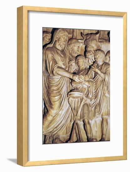 Relief of the Roman emperor Marcus Aurelius making a state sacrifice, 2nd century. Artist: Unknown-Unknown-Framed Giclee Print