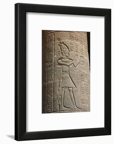 Relief on a column at the Temple of Isis, Philae, Egypt-Werner Forman-Framed Photographic Print