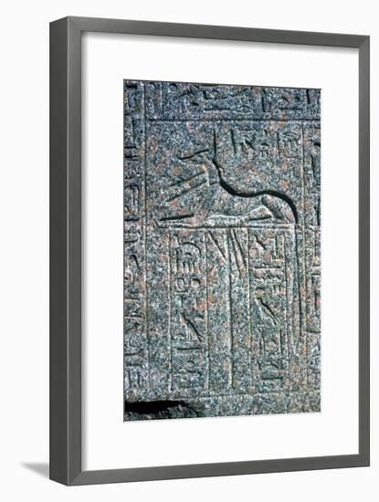 Relief on granite sarcophagus of Anubis, Memphis, Egypt, Middle kingdom period. Artist: Unknown-Unknown-Framed Giclee Print