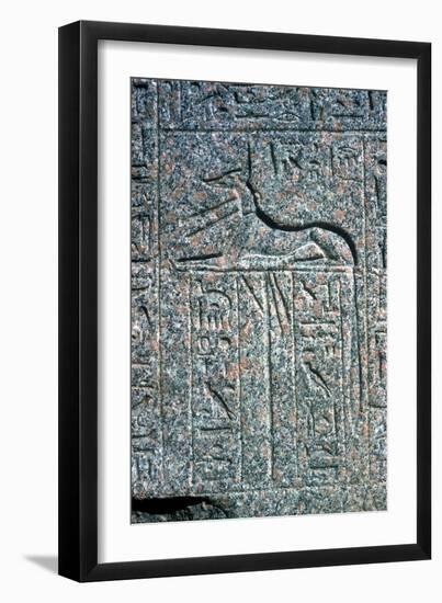 Relief on granite sarcophagus of Anubis, Memphis, Egypt, Middle kingdom period. Artist: Unknown-Unknown-Framed Giclee Print