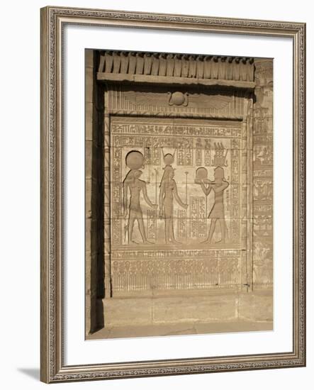 Relief on the Birth-House, Temple of Hathor, Dendera, Egypt, North Africa, Africa-Philip Craven-Framed Photographic Print