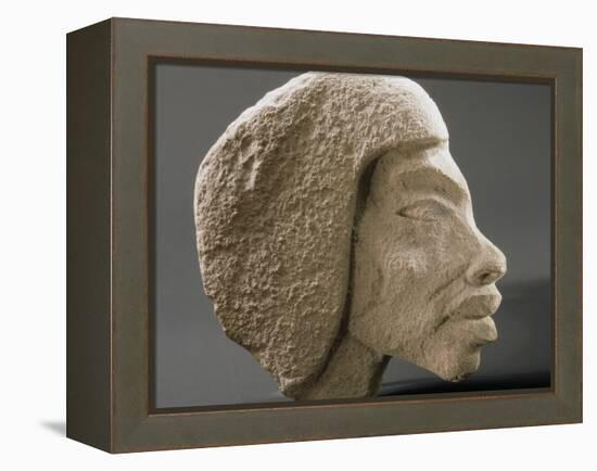 Relief ouline profile of a Nubian face, Ancient Egyptian-Werner Forman-Framed Premier Image Canvas