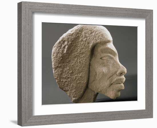 Relief ouline profile of a Nubian face, Ancient Egyptian-Werner Forman-Framed Photographic Print