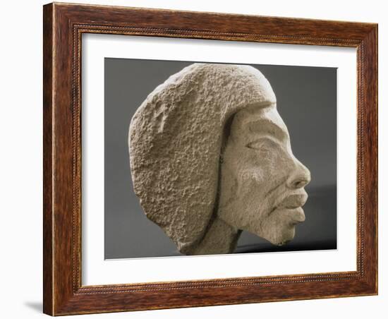 Relief ouline profile of a Nubian face, Ancient Egyptian-Werner Forman-Framed Photographic Print