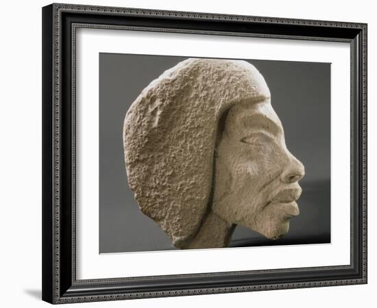 Relief ouline profile of a Nubian face, Ancient Egyptian-Werner Forman-Framed Photographic Print