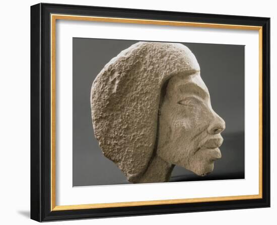 Relief ouline profile of a Nubian face, Ancient Egyptian-Werner Forman-Framed Photographic Print