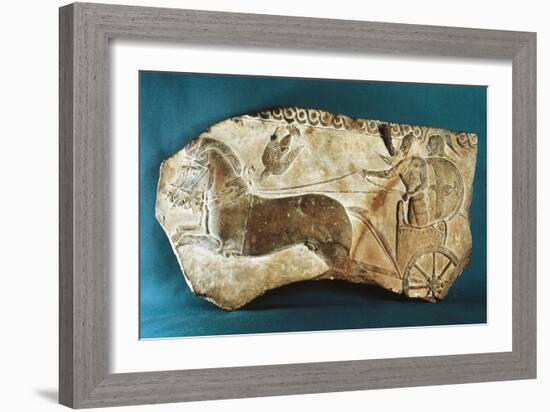 Relief Portraying Warriors on Wagon from Sardis, Turkey-Persian School-Framed Giclee Print