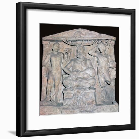 Relief showing the Celtic god Cernunnos. Artist: Unknown-Unknown-Framed Giclee Print