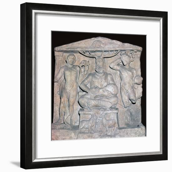 Relief showing the Celtic god Cernunnos. Artist: Unknown-Unknown-Framed Giclee Print