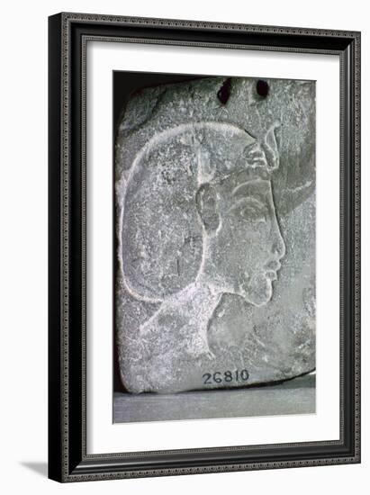 Relief showing the head of Akhenaten, 14th century BC. Artist: Unknown-Unknown-Framed Giclee Print