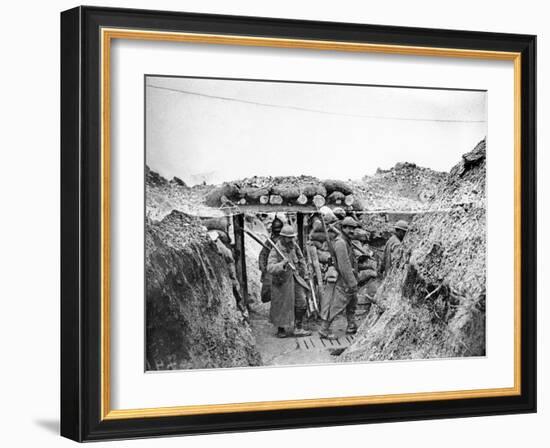 Relief Soldiers in a Trench in Champagne, 1915-16-Jacques Moreau-Framed Photographic Print