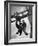 Relief Workers Hanging from Cable in Front of a Giant Beam During the Construction of Fort Peck Dam-Margaret Bourke-White-Framed Photographic Print