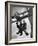 Relief Workers Hanging from Cable in Front of a Giant Beam During the Construction of Fort Peck Dam-Margaret Bourke-White-Framed Photographic Print