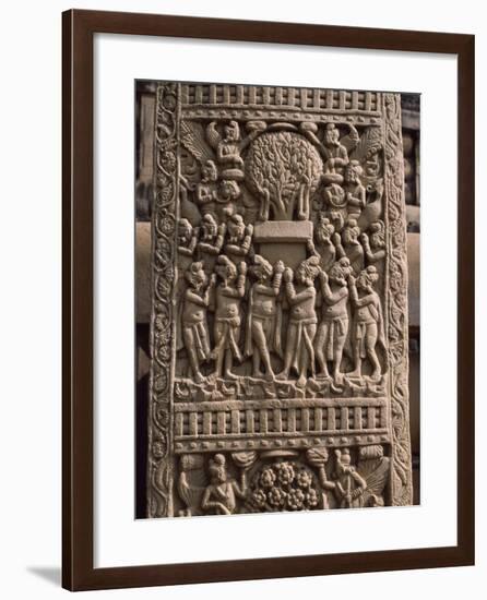 Reliefs of the West Door of the Stupa I in Sanchi-null-Framed Photographic Print