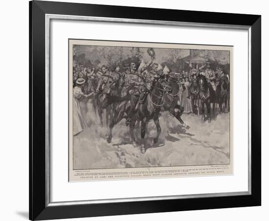 Relieved at Last, the Volunteer Cavalry Which First Reached Ladysmith Cheering Sir George White-Frank Craig-Framed Giclee Print