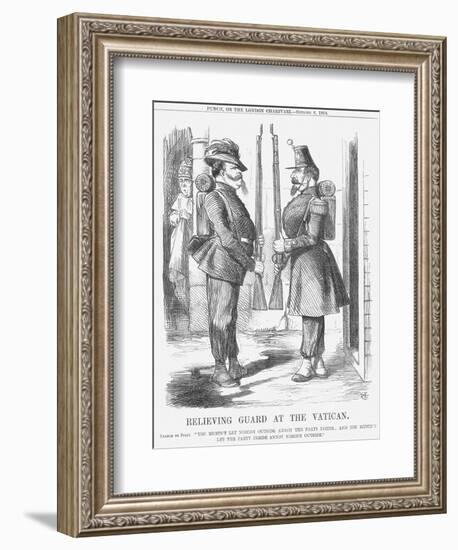 Relieving Guard at the Vatican, 1864-John Tenniel-Framed Giclee Print