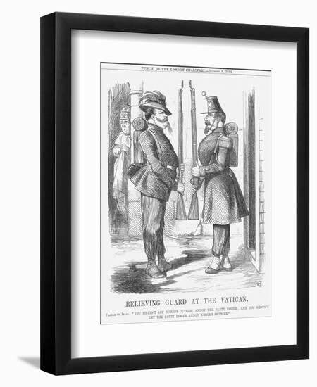 Relieving Guard at the Vatican, 1864-John Tenniel-Framed Giclee Print