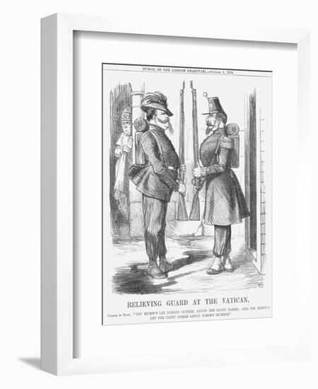 Relieving Guard at the Vatican, 1864-John Tenniel-Framed Giclee Print