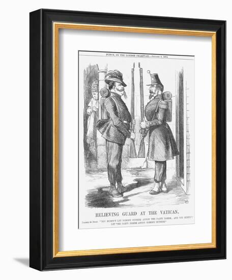 Relieving Guard at the Vatican, 1864-John Tenniel-Framed Giclee Print