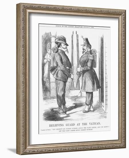 Relieving Guard at the Vatican, 1864-John Tenniel-Framed Giclee Print