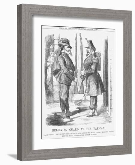 Relieving Guard at the Vatican, 1864-John Tenniel-Framed Giclee Print