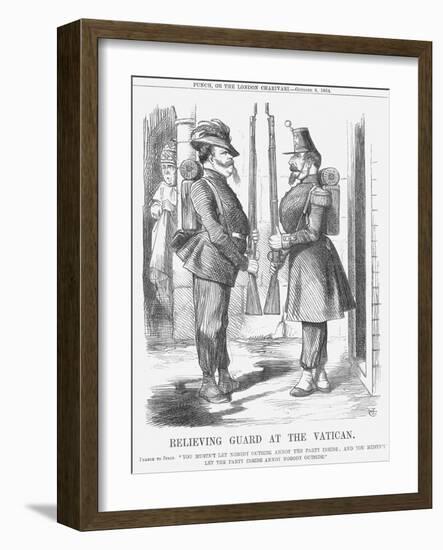 Relieving Guard at the Vatican, 1864-John Tenniel-Framed Giclee Print