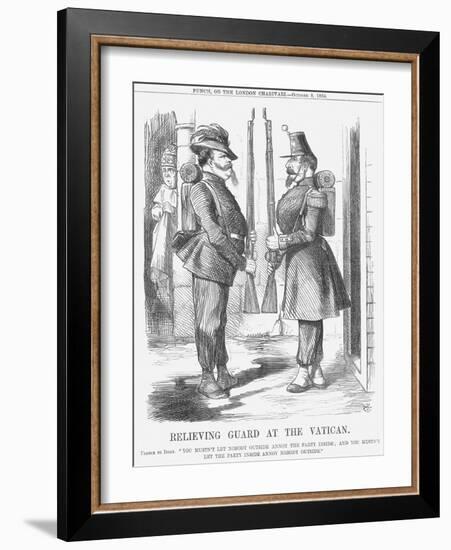 Relieving Guard at the Vatican, 1864-John Tenniel-Framed Giclee Print