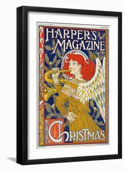 Religion. Christmas Angel. Poster by Eugene Grasset for Harper's Magazine, Usa, 1895 (Poster)-Eugene Grasset-Framed Giclee Print