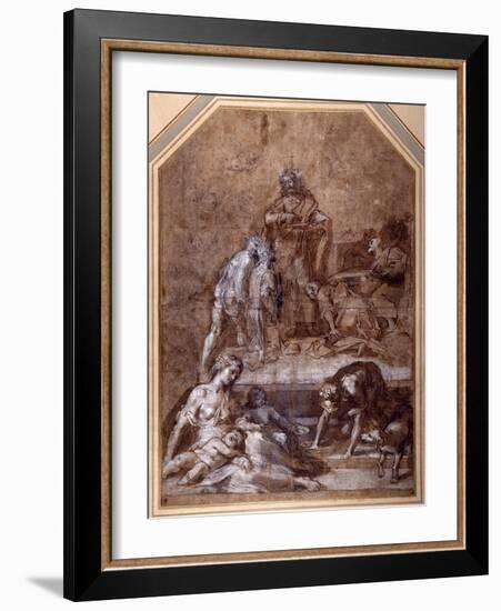 Religious Allegory, the Gathering of the Manna and the Institution of the Eucharist-Federico Barocci-Framed Giclee Print