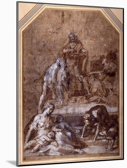 Religious Allegory, the Gathering of the Manna and the Institution of the Eucharist-Federico Barocci-Mounted Giclee Print