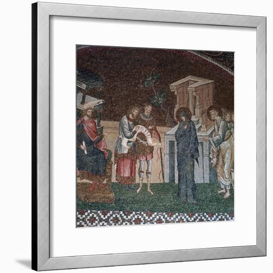 Religious depiction of the taking of the census for taxation, 14th century. Artist: Unknown-Unknown-Framed Giclee Print