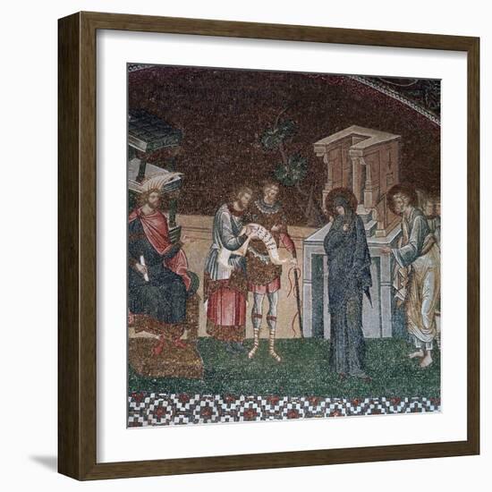 Religious depiction of the taking of the census for taxation, 14th century. Artist: Unknown-Unknown-Framed Giclee Print