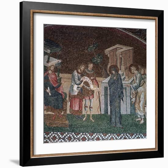 Religious depiction of the taking of the census for taxation, 14th century. Artist: Unknown-Unknown-Framed Giclee Print