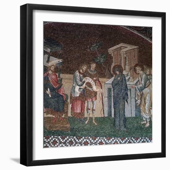 Religious depiction of the taking of the census for taxation, 14th century. Artist: Unknown-Unknown-Framed Giclee Print