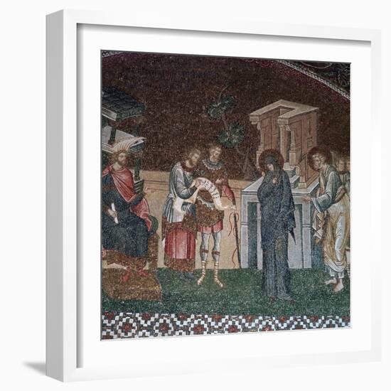 Religious depiction of the taking of the census for taxation, 14th century. Artist: Unknown-Unknown-Framed Giclee Print