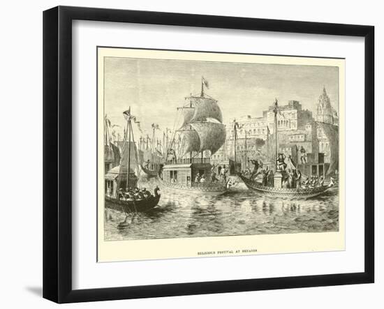 Religious Festival at Benares-null-Framed Giclee Print