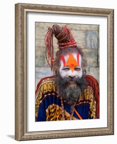 Religious Man at Pashupatinath Holy Hindu Place on Bagmati River, Kathmandu, Nepal-Bill Bachmann-Framed Photographic Print