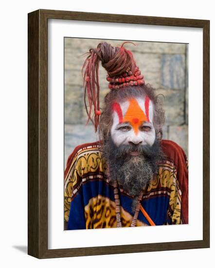 Religious Man at Pashupatinath Holy Hindu Place on Bagmati River, Kathmandu, Nepal-Bill Bachmann-Framed Photographic Print