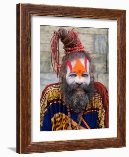 Religious Man at Pashupatinath Holy Hindu Place on Bagmati River, Kathmandu, Nepal-Bill Bachmann-Framed Photographic Print