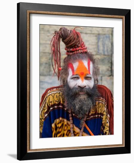 Religious Man at Pashupatinath Holy Hindu Place on Bagmati River, Kathmandu, Nepal-Bill Bachmann-Framed Photographic Print