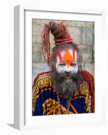 Religious Man at Pashupatinath Holy Hindu Place on Bagmati River, Kathmandu, Nepal-Bill Bachmann-Framed Photographic Print