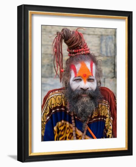 Religious Man at Pashupatinath Holy Hindu Place on Bagmati River, Kathmandu, Nepal-Bill Bachmann-Framed Photographic Print