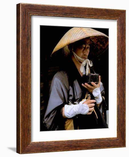 Religious Man Praying, Kyoto, Japan-Bill Bachmann-Framed Photographic Print