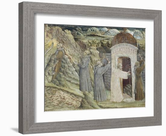 Religious Men Destroying Hut and Breaking Sword-Giovanni di Paolo-Framed Giclee Print