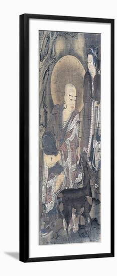 Religious Painting Depicting Young Monk with Doe-null-Framed Giclee Print